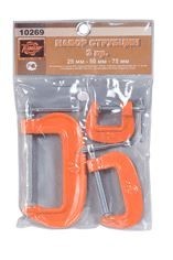 Фото Струбцины набор 3шт (25мм,50мм,75мм) ТЕХМАШ