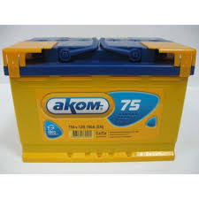 Фото АКБ 75а/ч о/п 750A АКОМ (L=278; b=175; h=190)