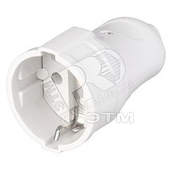 Фото Гнездо штепсельное с заземлением 16А, цвет Белый, РПп10-01-Ст