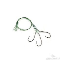 Фото Поводок стальной NAMAZU Leader 1х7 Nylon Coated Green, d-0,33 мм, L-20 см, с одинарным крючком
