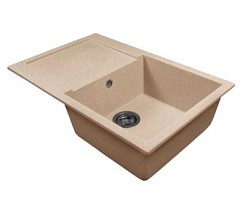 Фото Мойка ML-GMS107 СТАНДАРТ с крылом, бежевый (328), 770х493х190мм, MIXLINE