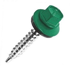 Фото Саморез кровельный зеленый мох 5,5/19 (RAL 6005) (160) 0500111 КЧ