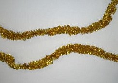 фото Мишура с коротким ворсом, D 3 см, 2 м, золотая