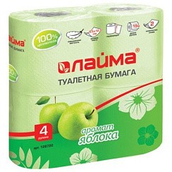 фото Туалетная бумага ЛАЙМА  яблоко 4 шт. 2-х слойная,