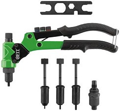 Фото Заклепочник комбинированный Профи с поворотным механизмом 0-360 гр., для резьбовых и вытяжн заклепок