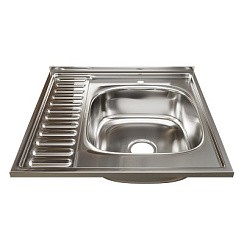 Фото Мойка накладная 60х60 Правая, 0,6 мм, 160 мм, выпуск 3 1/2, MIXLINE