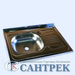 Фото Мойка накладная 60х80 Левая, 0,4мм (Турция)