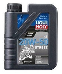 Фото Масло 4Т LIQUI MOLY Motorbike Street 20W50 SN   1л. мин.↑7632/1500