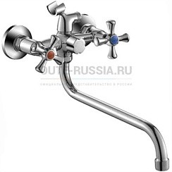 Фото Смеситель д/ванны двуручковый T6723C, с длин S-изливом Хром, Oute РАСПРОДАЖА