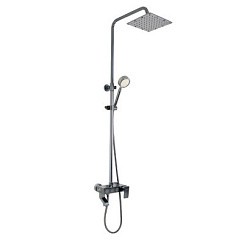 Фото Смеситель+Стойка душевая "Тропический душ" с 2 лейками из алюминия ТИТАН, BRIMIX 88705