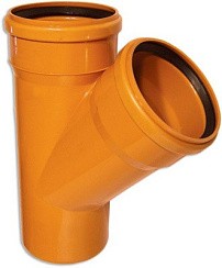 Фото Тройник Ду110*110*45 наружный оранж.