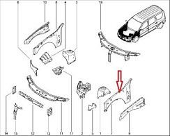 Фото .Панель брызговика ЛАДА ЛАРГУС левая «АВТОВАЗ»