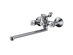 Фото Смеситель д/ванны SL116-140, двуручковый, излив 300 мм, хром, РМС