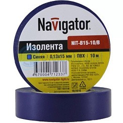 Фото Изолента ПВХ 10м*15мм, Синяя, Navigator