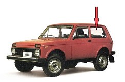 Фото ВАЗ 2121 Стекло боковины (завод) 816х379 (Нива)