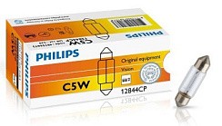 Фото Автолампа C5W 12V 5W SV8,5 35мм Philips софитная (пальчик) салонная