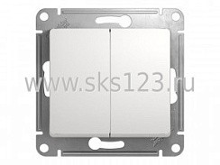 Фото Выключатель 2-кл. в рамку белый сх.5 GLOSSA GSL000151
