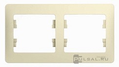 Фото Рамка 2 поста бежевая GLOSSA GSL000202