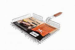 Фото Решетка-гриль глубокая 40*27*5см /дл.62см  хром.сталь/дер.