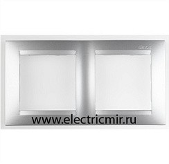 Фото Рамка на 2 поста алюминий Simon 1500620-033