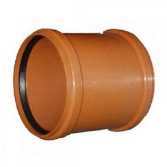 Фото Муфта Ду160 наружная оранжевая проходная двойная ПП