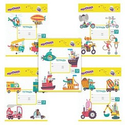 фото Тетрадь 12 л Клетка "Kids Transport", ЮНЛАНДИЯ