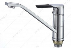 Фото Смеситель д/кухни SL123BL-004F-25 одноручковый, длин.поворот.излив, Чёрн.ручка, РМС