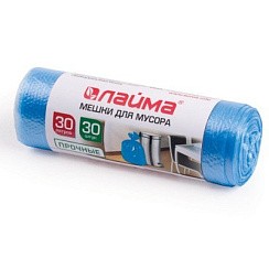 фото Мешки д/мусора 30л 30шт/рулон  ЛАЙМА КОМПЛЕКТ  прочные синие,