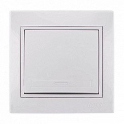 Фото Выключатель 1-кл. СП Мира бел/бел. Lezard 701-0202-100