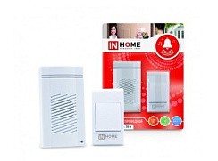 Фото Звонок беспроводной полиф. ЗБ-4 32 мелодии 120м сетевой с цифр.кодир. с кнопкой бел. IN HOME