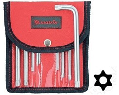 Фото Набор имбусовых ключей TORX-TORX Tamper 9шт Matrix 12312 T10-T50
