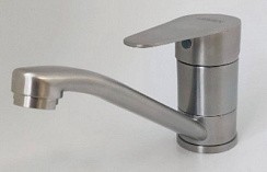 Фото Смеситель для мойки Lemen G65306B, D35, нержавейка, короткий излив, гайка