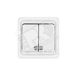 Фото Выключатель 2-кл. с/у с подсветкой "Валери" 10А 220В белый "UNIVersal" В0123