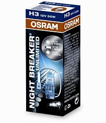 Фото Автолампа H3 12V  55W PK22S +110% Osram противотуманная