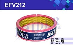 Фото Фильтр воздушный ВАЗ 2101 М`s Цитрон EFV212 (217*182*63)