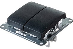 Фото Выключатель 2-кл., сх. 5 антрацит в рамку Glossa GSL000751