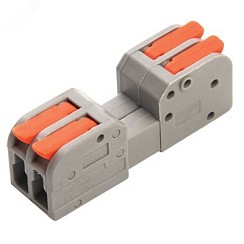 Фото Клемма монтажная компактная для фазн. проводников, 2 контакт груп