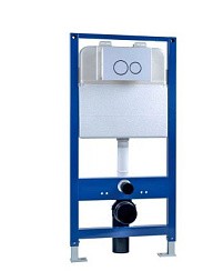 Фото Инсталляция EvaGold 545-7 для подвесного унитаза кнопка пластик круглая белая глянец