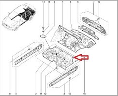 Фото .Панель пола 2190 Гранта 2 FL средняя "АВТОВАЗ"