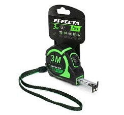 Фото Рулетка 3м*16 мм, магнит, автостоп, нейлоновая лента с 2-сторонней шкалой 581316 EFFECTA Fort