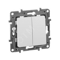 Фото Переключатель 2-х кл. в рамку, Белый, автомат. зажимы, 10AX, ETIKA