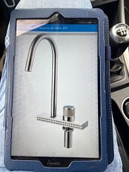 Фото Смеситель д/кухни SUS130-017F  одноручковый,серый,РМС РАСПРОДАЖА