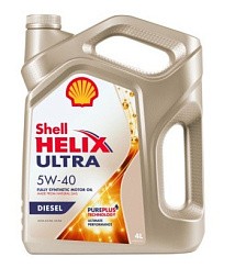 Фото Масло SHELL Helix Ultra Diesel  5W40 A3/B4   4л. диз. син.