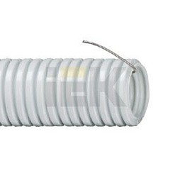 Фото Труба гофр. серая ПВХ d 25 с зондом (50 м)