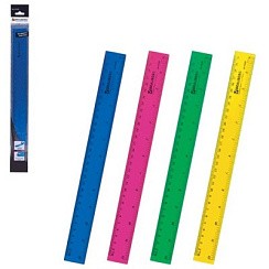фото Линейка пластиковая "Cobra", 30 см, BRAUBERG, тонированная, Гибкая, цвета ассорти, европодвес