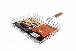 Фото Решетка-гриль1-2.SALE  глубокая 40*35*5см /дл.70см (4.5/2.8/1.8мм), хром.сталь/дер.