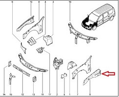 Фото .Усилитель панели брызговика ЛАДА ЛАРГУС левый «АВТОВАЗ» (6001549860)