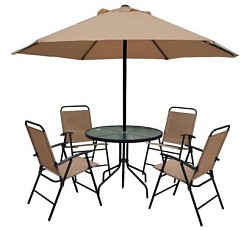 Фото Набор мебели Ялта складной со спинкой арт.WR2119 светло-коричневый, "Garden story"