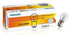 Фото Автолампа P21/5W 12V BAY15d Philips габарит, стопсигнал, 2конт.