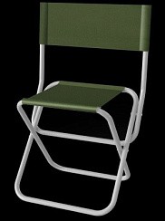 Фото Стул туристич складной со спинкой с300Э хаки до100кг габариты420х310х670мм d=18мм